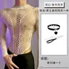 Lóbulo Lencería Sexy Abertura Inferior Conjunto Pasión Transparente Seductora Sexy Hueco Body de Malla Atuendo Uniforme Tentación Al Por Mayor