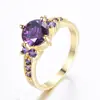 Anillo Retro Simple Elegante de Alta Gama con Zirconia Incrustada de Diamante de Cuatro Garras Redondo Transfronterizo Europeo y Americano Envío Directo