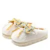 Pantuflas de Algodón con Lazo para Mujer 2026 Nuevo Otoño Invierno para Interiores del Hogar Lindas de Felpa con Suela Gruesa Pantuflas de Algodón para el Hogar para Mujer