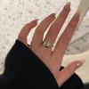 Anillo de Plata de Ley S925 Oro Blanco Lujo Ligero Diseño de Nicho Irregular Aerodinámico Gota de Agua Diamante Anillo Versátil Vintage
