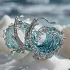Europa y los Estados Unidos nueva joyería transfronteriza moda creativa cielo azul ola resina decoración collar ola Joker anillo
