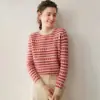 Nuevo Suéter de Cachemira para Mujer Otoño/Invierno 2026, Cuello Redondo, Punto de Cachemira Jacquard Nuevo Estilo Fair Isle Vintage, Suéter Base de Punto