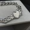 Pulsera de cadena con correa de Amor personalizada para mujer, diseño de nicho en forma de corazón de lujo ligero, joyería simple de alta gama, en vivo caliente
