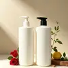 Frasco de prensa de PE para shampoo e gel de banho, frasco plástico vazio 460ml, frasco dispensador de condicionador e loção