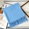 Cachecol Liso de Sarja Estilo Coreano Versátil Quente Peça de Roupa Externa Nova Outono e Inverno Manto de Alta Qualidade Xale Elegante da Moda