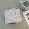 Bolsa Cosmética Linda Azul Caricatura Mini Billetera Algodón Puro Bolsa Pequeña de Tela Auriculares Lápiz Labial Bolsa de Almacenamiento Portátil