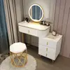 Tocador para dormitorio moderno y sencillo, pequeño apartamento, estilo nórdico, ligero, de lujo, con red roja, mesa de maquillaje, armario de almacenamiento integrado