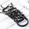 Pulseira multicamadas de miçangas mais vendida no exterior, retrô, moderna, street beat, cordão de mão trançado, conjunto de pulseiras criativas DIY, Atacado