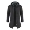 Cardigan de Tricô Masculino de Comprimento Médio Outono/Inverno 2021 Aliexpress Comércio Exterior Suéter Masculino com Capuz Camada Base Atacado