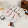 Estojo de Lápis Gatinho Ins Aparência Elegante Grande Capacidade Desenho Animado Fofo Estampa Simples Para Menina Estudante Coração Bolsa de Armazenamento para Material Escolar