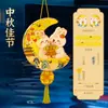 Linternas de Conejo del Festival de Mediados de Otoño Hechas a Mano DIY Portátiles para Niños Kit de Materiales de Regalo Dibujos Animados Linternas Brillantes de Mediados de Otoño para Montaje de Puesto
