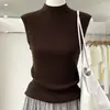Chal de punto sin mangas de alta gama, nicho, exquisito, con textura de cuerda retorcida, top suave, amigable con la piel, elástico para mujer