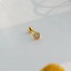 Pendientes de estrella de plata Jufeng S925 con rosca, nuevos y sencillos pendientes de estrella de cinco puntas, pendientes de diamantes de colores con personalidad de moda.