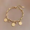 Estilo Europeo y Americano Reina Hip Hop Redondo Marca Acero de Titanio Color Libre Pulsera Lujo Ligero Gama Alta Estilo Fresco Moda Celebridad de Internet Pulsera