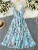Temu Europeo y Americano Transfronterizo Aliexpress Amazon Vestido de Tirantes Estampado de Pintura Colorida Look Adelgazante Talla Extragrande