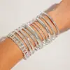 Joias Transfronteiriças Europeias e Americanas Pulseira de Corrente Simples Personalizada Pulseira Aberta Geométrica Brilhante Moda Retrô Conjunto de Pulseiras