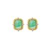 Huibaoli Plata S925 Chapado en Oro Incrustaciones Diseño Rectangular Esmeralda Africana Lujo Accesible Estilo Moda Nicho Pendientes Versátiles