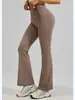 Calça Yoga Feminina Peça Única Dropshipping Cintura Alta Levanta Bumbum Toque Nu Wide Leg Micro Flare Fitness Pilates Esportiva Calça Flare