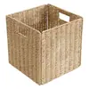 Cesta de Almacenamiento Cuadrada Plegable Tejida para Artículos Varios Ropa Gabinete de Rejilla Tejida Caja de Almacenamiento para Organización de Artículos Varios Cesta de Almacenamiento