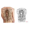 Tatuaje Temporal de Hierbas para Mitad de Espalda Pegatina Dragón Geisha Chhao Yun Pegatina de Tatuaje para Espalda Pegatina de Tatuaje Semi-Permanente de Jugo para Espalda
