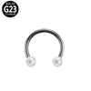 Anillo en forma de herradura en C de aleación de titanio F136 Aro para labio Pendiente Anillo para la nariz Productos de perforación G23 Venta al por mayor en Amazon