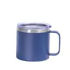 Nova caneca de aço inoxidável de 12oz caneca de café criativa de camada dupla com alça para uso doméstico, comercial e de escritório copo a vácuo