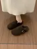 Zapatos Birkenstock de Terciopelo Gris Retro para Mujer, Mocasines Cerrados de Punta Cerrada con Suela Gruesa, Zapatos Peludos para Mujer, Adecuados para Uso Exterior en Otoño e Invierno
