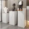 Estilo de lujo ligero balcón de sala de estar pilar de losa de roca pedestal de piedra expositor pilar entrada de sala de estar pasillo soporte de flores de losa de roca