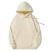 Novo Moletom com Capuz Pulôver de Algodão Espesso 420g Cor Sólida para Homens, Jaqueta Versátil de Fleece Antipelúcia para Mulheres