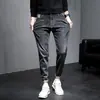 Pantalones Vaqueros para Hombre Ajustados Skinny Primavera y Otoño 2024 Nuevos Moda Coreana Casual Versátiles Elásticos Largos
