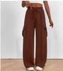 2025 Ropa Popular para Mujer Transfronteriza de TikTok Otoño e Invierno Pantalones de Cintura Media Pantalones Largos de Pierna Ancha para Mujer Pantalones Casuales Deportivos para Jogging