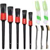 Juego de 10 piezas de cepillo de limpieza PP seda coche cabeza redonda herramienta cepillo cepillo de detalles cepillo para ruedas juego de cinco piezas de cepillo pequeño