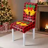 Funda Navideña para Silla de Fabricante Transfronterizo, Funda a Prueba de Polvo para Silla de Comedor del Hogar, Decoración Festiva con Estampado Europeo y Americano, Funda Navideña para Silla