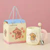 Conjunto de presente de caneca de cerâmica do Mark, copo de água com alta estética, copo promocional com logotipo impresso e gravado, pequeno presente prático atacado