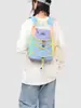 Nova mochila transfronteiriça estilo floresta, com cores frescas e doces em blocos, para estudantes do sexo feminino, leve e versátil, mochila para esportes ao ar livre