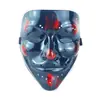 Máscara Halloween Luminosa Transfronteriza El Luz Fría Negra Forma de V Cara de Fantasma de Terror Accesorios de Fiesta Danza Led