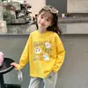 Camiseta de Manga Larga para Niña 2026 Primavera/Otoño Nuevo Estilo Niños Elegante Mediano/Grande Niños Algodón Puro Dibujo Animado Capa Base Top de Moda