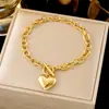 Pulsera de joyería de moda dorada ins para combinar con todo, pulsera de acero de titanio simple de lujo ligero, trébol de cuatro hojas para mujer, transfronteriza