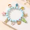Bz2191 Estilo Coreano Dulce Concha Estilo Océano Pulsera de Cerámica Cristal de Vidrio Fresco Joyería de Mano con Cuentas de Colores para Mujeres