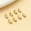 Contas de Milho Coloridas de 18K Preservadoras de Cor Contas Espaçadoras Banhadas a Cobre Ouro Real Acessórios para Colar DIY Pulseira com Contas Antioxidação Contas Ovais Acessórios Venda por Atacado