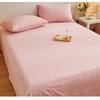 Sábana de Algodón Puro Cepillado Grueso Clase A Pieza Única 100 Algodón Invierno Funda de Edredón para una Persona Color Sólido Funda de Almohada Juego de Tres Piezas
