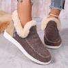 Comercio transfronterizo zapatos de algodón para mujer de talla grande 2024 invierno nuevo europeo y americano gamuza botas de nieve mujer 43 yardas