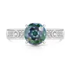 Anillo de Corte de Gemas de Fuego Artificial Colorido Transfronterizo Más Vendido para Mujer Diamante de Alto Carbono Súper Brillante Moda Simple Anillo Chapado en Oro Real Transmisión en Vivo Dropshipping