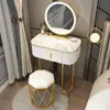 Mesa de maquiagem minimalista, penteadeira nórdica de luxo leve, penteadeira de tamanho pequeno, mini penteadeira nova e moderna para quarto