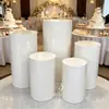 Decoración de Boda Transfronteriza Arte de Hierro Cilíndrico Colorido Mesa de Postres Montaje de Área de Recepción Mesa de Postres Soporte para Pasteles Decoraciones Creativas para Escaparates