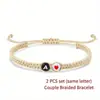 Popular Transfronterizo de Amazon Pulsera Sencilla Trenzada de 26 Letras Personalizada Pulsera de Cuerda Redonda con Letra Amor Pareja