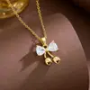 Collar de Mariposa con Gradiente Nuevo Transfronterizo Europeo y Americano para Mujer Cadena de Clavícula Accesorios Moda Venta al por Mayor