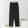 Calça de Pijama Masculina de Algodão e Seda Fina para o Verão, Calça Reta de Algodão Artificial para Praia, Adequada para o Pai Usar Fora de Casa, Calça Longa Anti-Mosquito para Casa
