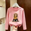 Ropa Informal Elegante de Primavera y Otoño para Niños 2026 Moda para Niñas Camiseta de Manga Larga Camiseta Básica de Algodón Puro con Dibujos para Niñas Pequeñas de Otoño