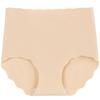 Calcinhas Femininas de Nylon de Seda Gelada de Cintura Alta, Controle da Barriga, Sem Costura, Tamanho Plus, Cor Sólida, Forro de Algodão, Respirável, Peça Única
